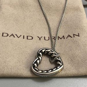 Used David Yurman Heart Pendant Necklace in 925 Sterling Silver